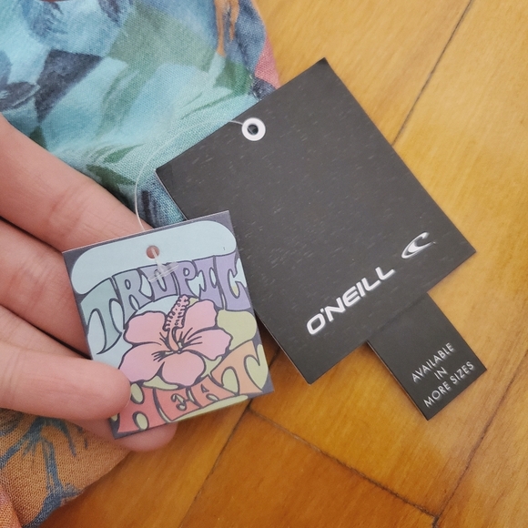 NWT O'Neill Jennifer Woven Maxi Tank Dress. Neck Tie. Backless. Tropical. Boho. - Picture 7 of 16